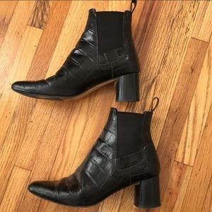 Zara black croc booties